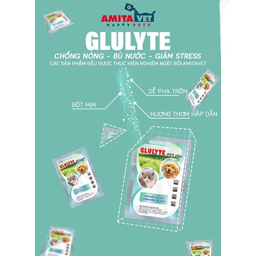 Bột Bổ Sung Vitamin Giải Nhiệt Tăng Đề Kháng Glulyte Pet Plus Amitavet 35g Pha Nước Uống Ngay- Bobo Pet Shop Hà Nội