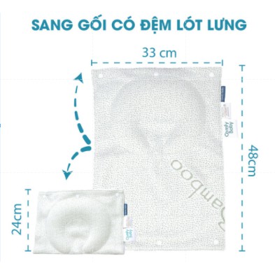 Gối lõm chống bẹt đầu cho bé sơ sinh kiêm kê tay cho bé bú - Air mesh siêu Bamboo siêu thoáng kháng khuẩn Comfybaby- N04