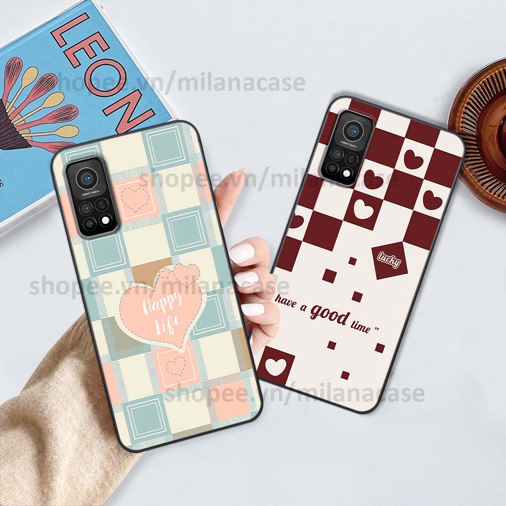 Ốp Xiaomi Mi 10T Pro caro họa tiết nhiều màu sắc siêu đẹp thời trang cá tính