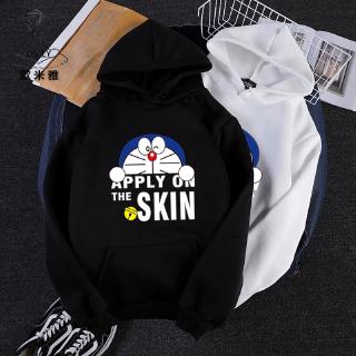 Áo Hoodie Tay Dài Dáng Rộng In Hình Doraemon Phong Cách Harajuku Hàn Quốc Dễ Phối Đồ Cho Cặp Đôi