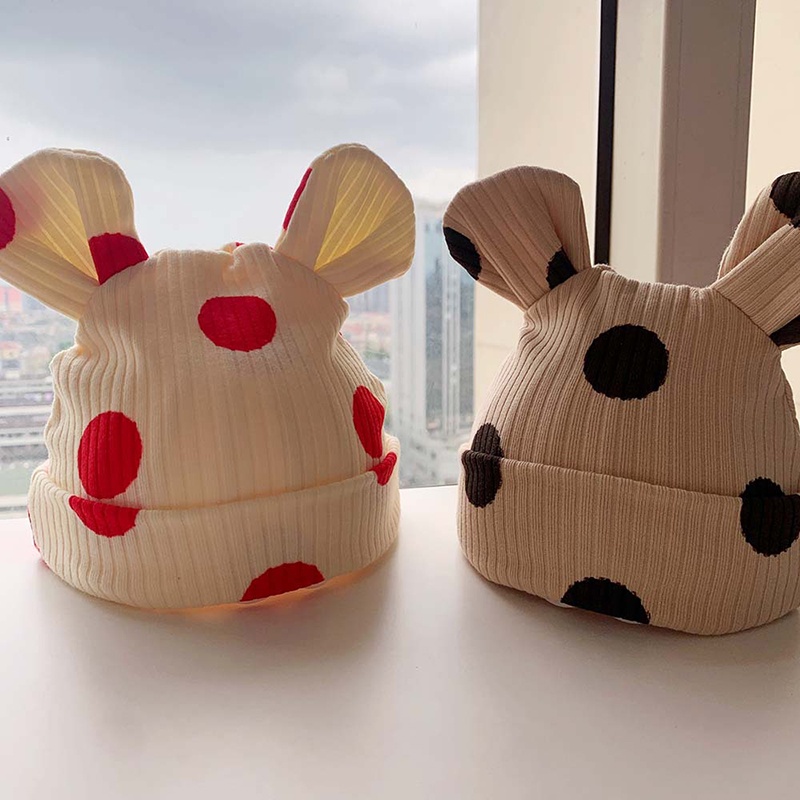 Mũ Beanie Chấm Bi Dễ Thương Cho Bé