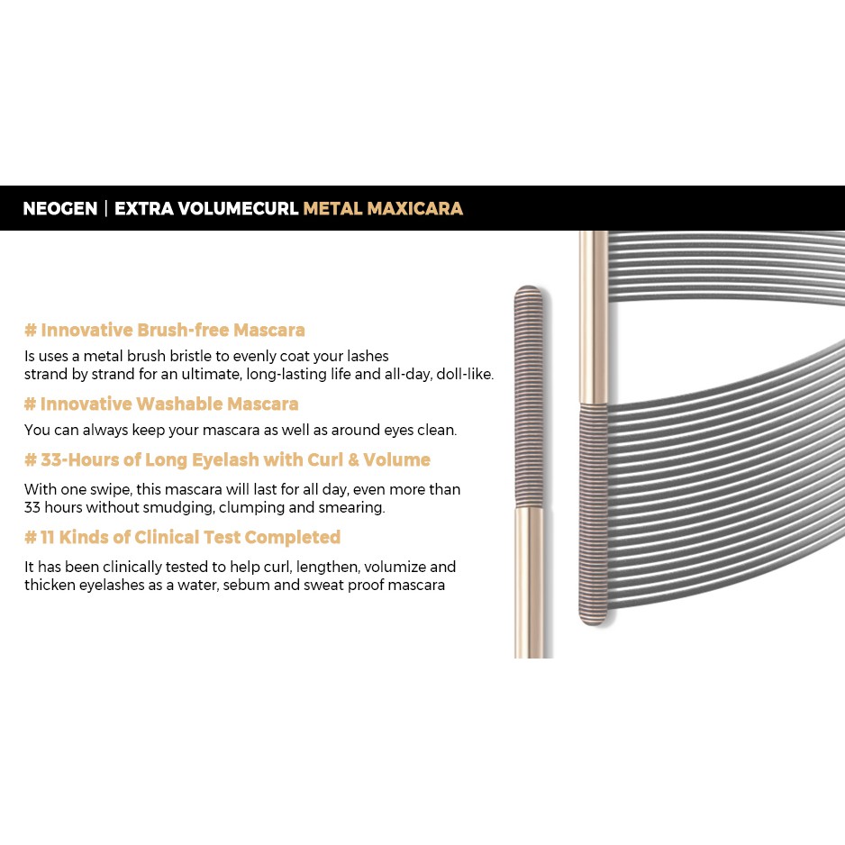 [Hàng mới về] Mascara NEOGEN Kim Loại Làm Cong Mi Với 2 Màu Sắc Tùy Chọn | BigBuy360 - bigbuy360.vn