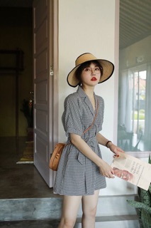 Jumpsuit cổ vest
