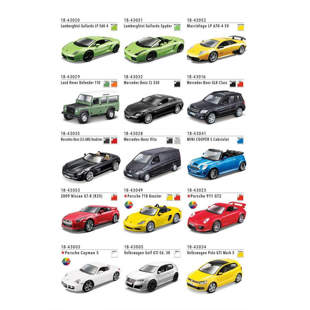 Bburago 1:32 mini porsche lamborghini ford nissan alpha xe hợp kim diecast ô tô mô hình bộ sưu tập đồ chơi quà tặng