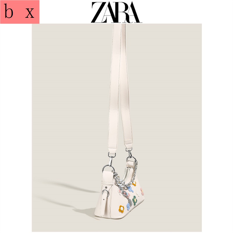 Túi Kẹp Nách zara 2022 Họa Tiết Hoa Phối Dây Xích Thời Trang Mùa Hè Dành Cho Nữ