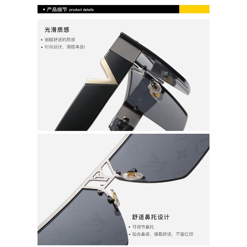 Lv Kính Mát Gọng Vuông Chống Tia UV400 Phong Cách Thể Thao Thời Trang Cho Nam Và Nữ