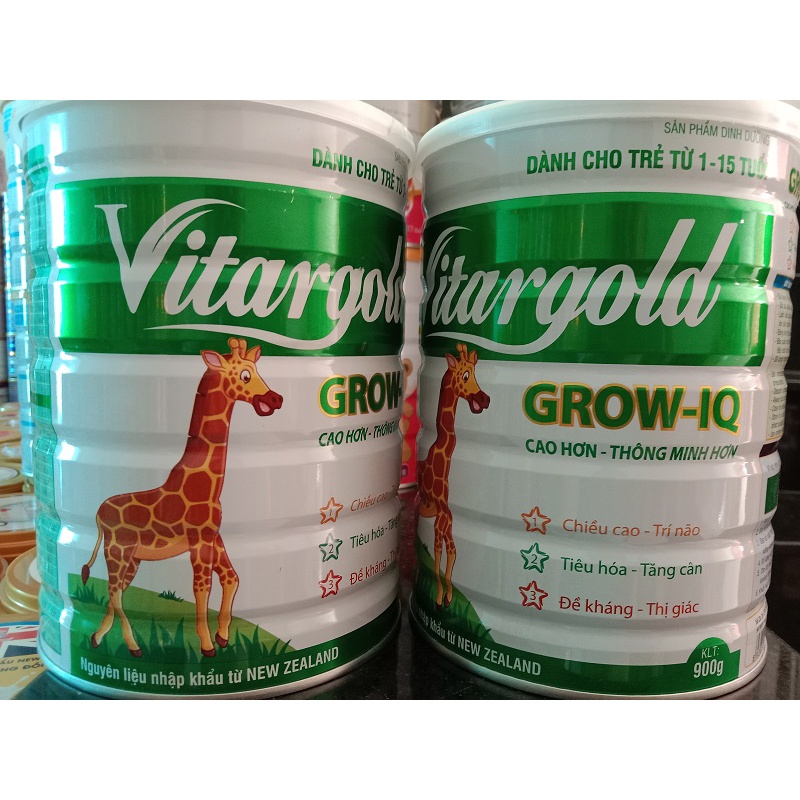 Sữa bột dinh dưỡng giúp trẻ phát triển chiều cao và trí não Vitargold 900g dành cho trẻ 1-15 tuổi