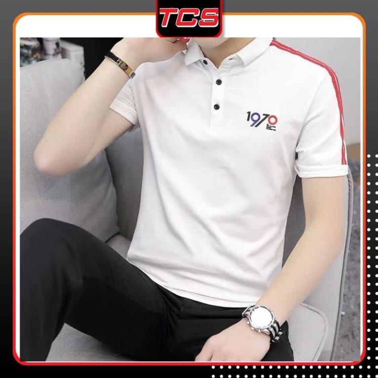 Áo thun nam áo phông hàn quốc cộc tay có cổ màu trắng cao cấp đẹp giá rẻ TCS acm 048 *