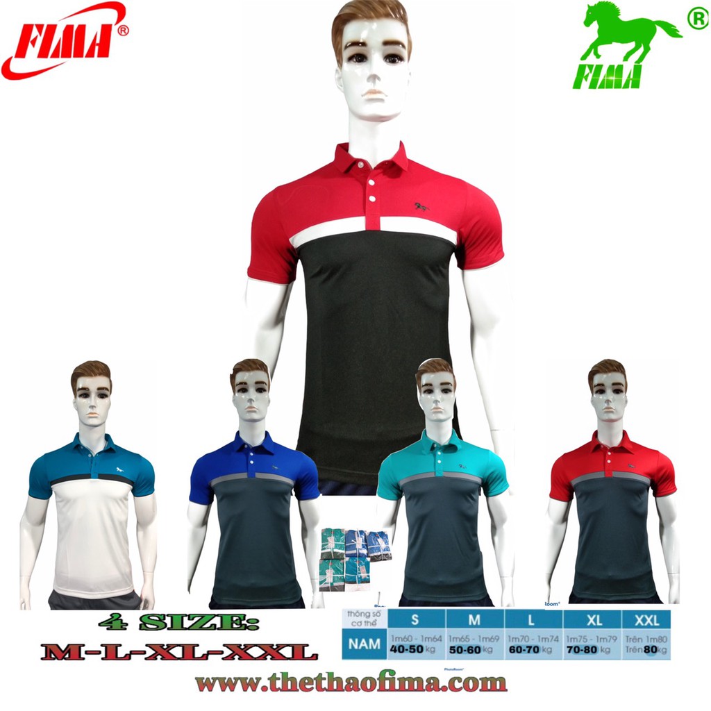 Áo Thun Nam Thể Thao FIMA FS007, Chất Thun Lạnh, Mát mịn, Co Giãn và thấm hút mùi hôi tốt, Logo CON NGỰA/FIMA