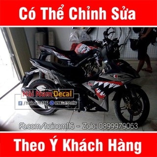 Tem Trùm Exciter 150 Xám Đen cá mập