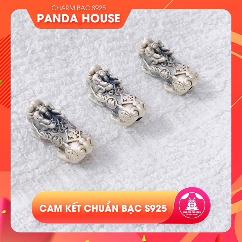 Charm bạc s925 hình tỳ hưu 6*12mm - Panda House