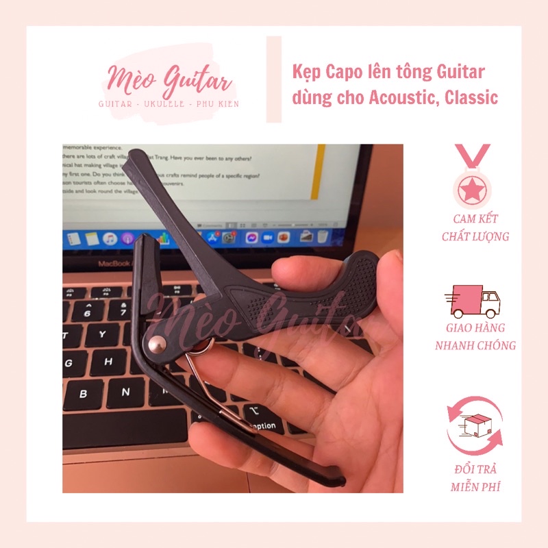 Capo Guitar dùng cho đàn Acoustic,  Classic, Ukulele kẹp lên tông đàn ghita chắc chắn, bền đẹp, chất lượng giá rẻ