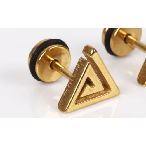 Hoa tai kim loại hình tam giác cá tính thời trang