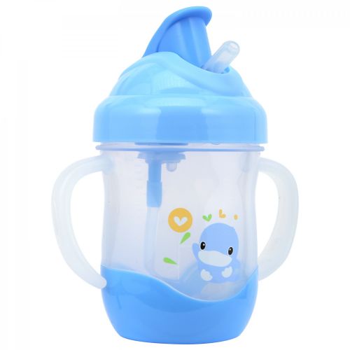 Bình tập uống cho bé chống sặc nhựa PP ống hút silicone có tay cầm kuku ku5452a 200ml