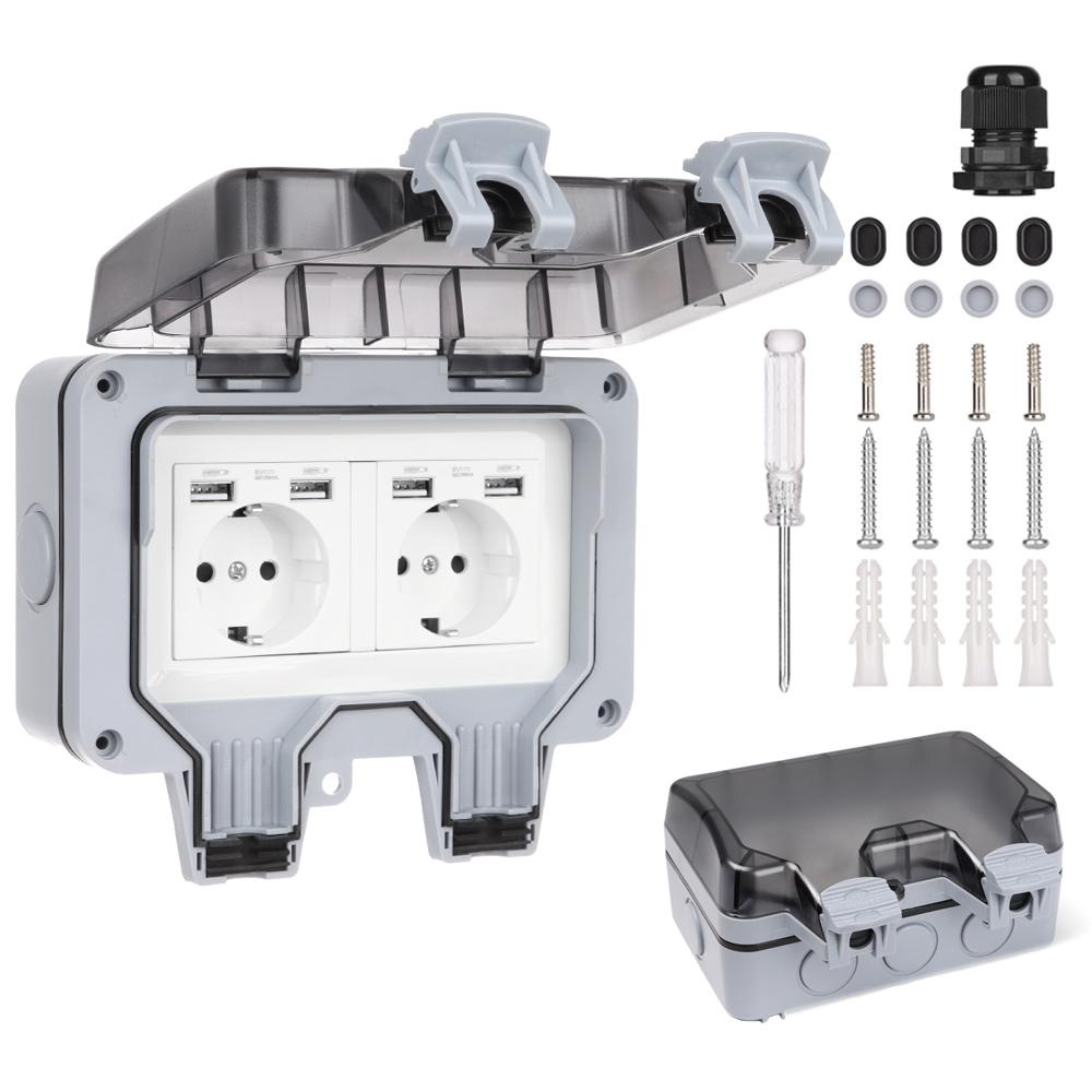 PISTA Ổ Cắm Điện Gắn Tường Chống Nước IP66 Chuyên Nghiệp