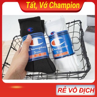 Tất vớ Champion nam nữ thể thao thời trang loại cổ ngắn dài đá bóng chạy bộ hàng dệt kim xuất khẩu