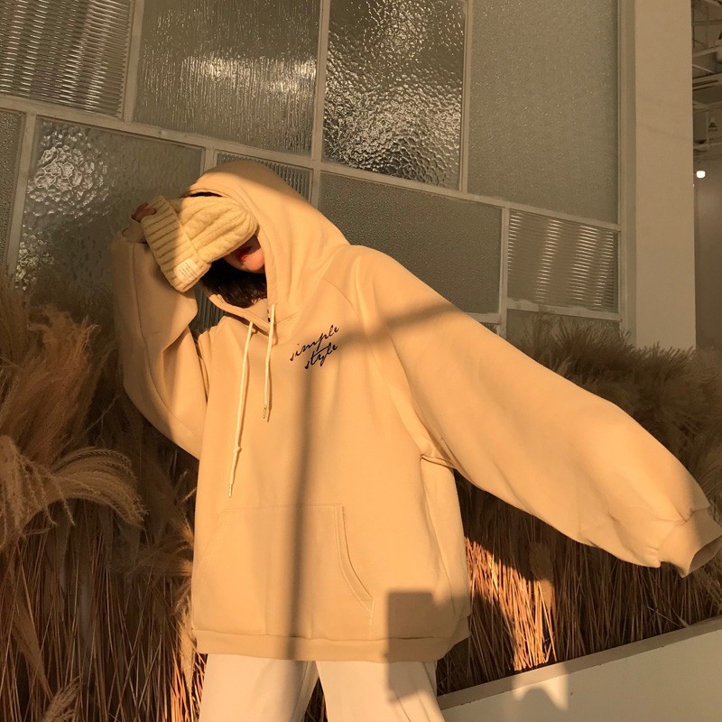 (HÀNG SẴN) Áo Hoodie nữ Waitmore form rộng dày dặn ấm áp Hàn Quốc Có ảnh thật | BigBuy360 - bigbuy360.vn