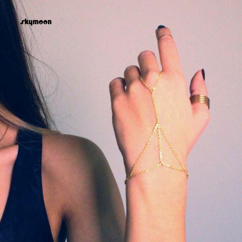 Vòng tay nối nhẫn đính đá mặt trăng thời trang cho nữ