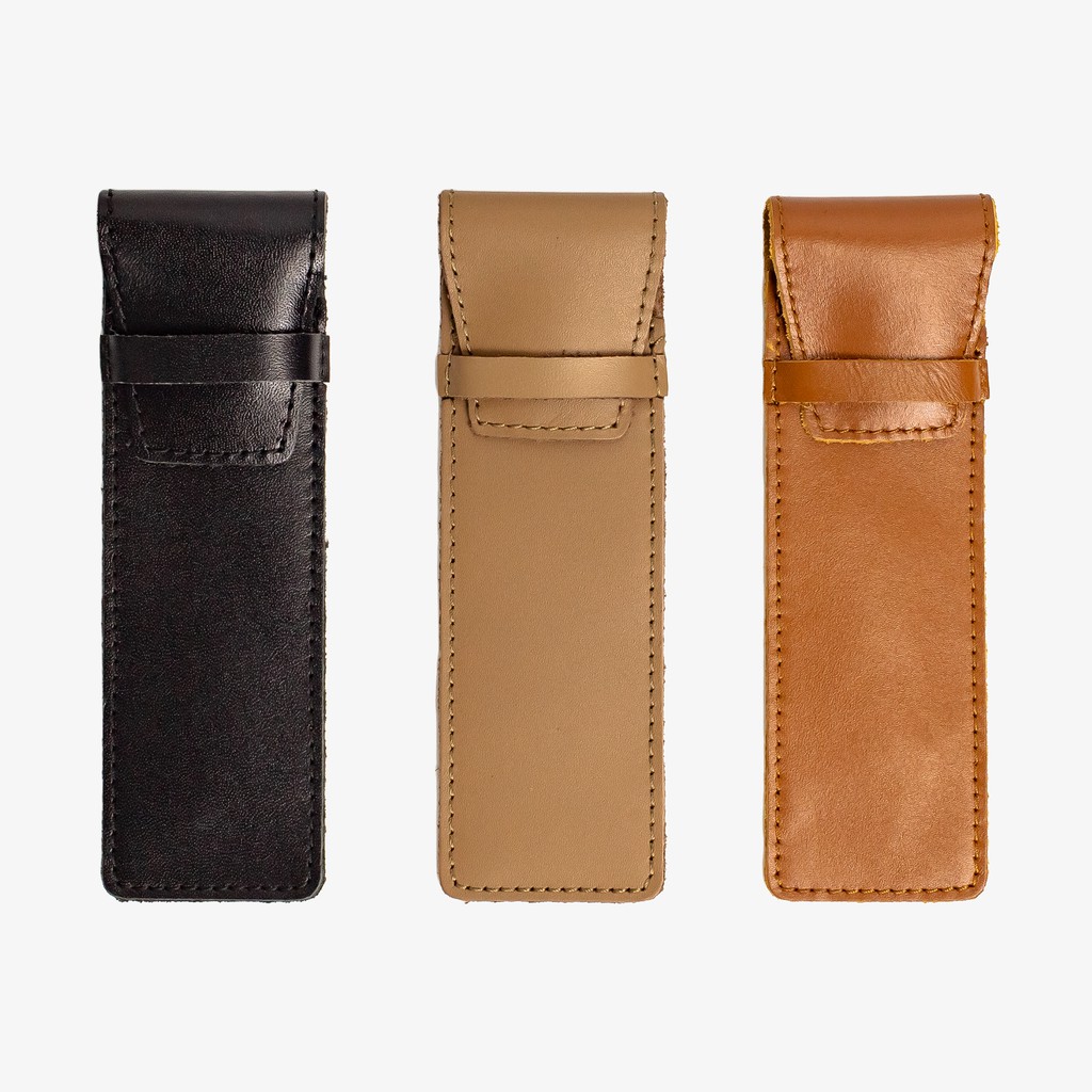 Bao bút khâu viền thủ công- da bò THẬT P103