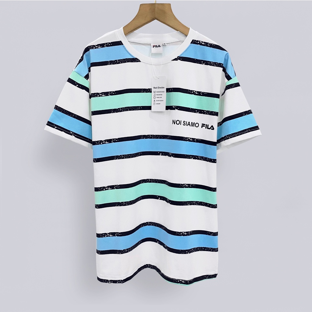 Áo Thun Fi.la Kẻ Sọc Chất Thun Cotton 100% 4 Chiều Mềm Mịn, Thoáng Mát.