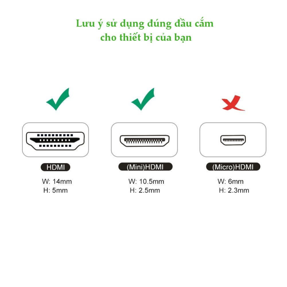Cáp chuyển đổi Mini HDMI đực sang HDMI cái dài 25CM UGREEN 20137 - Hàng chính hãng