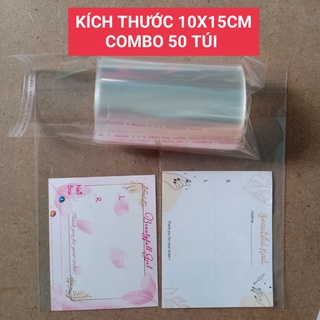50 túi opp dán miệng - túi opp băng keo