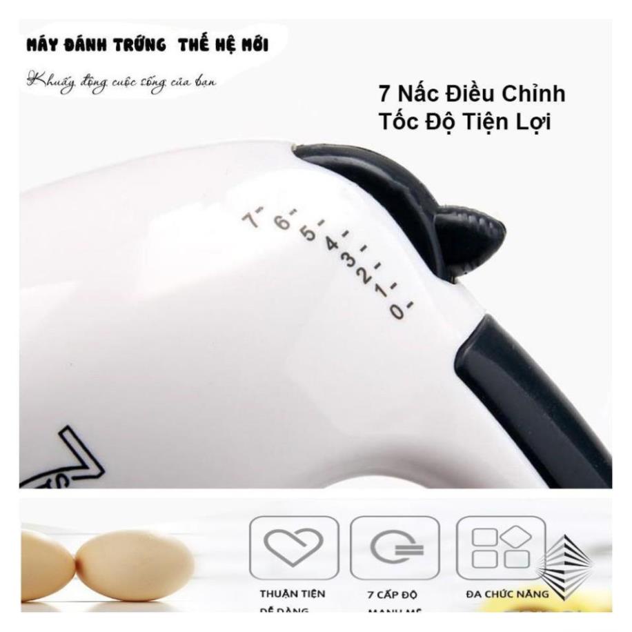 [SỈ RẺ] Máy Đánh Trứng Cầm Tay, Máy Đánh Trứng Mini Cao Cấp 7 Tốc Độ Công Suất 180W Mạnh Mẽ - Hoạt Động Êm Ái