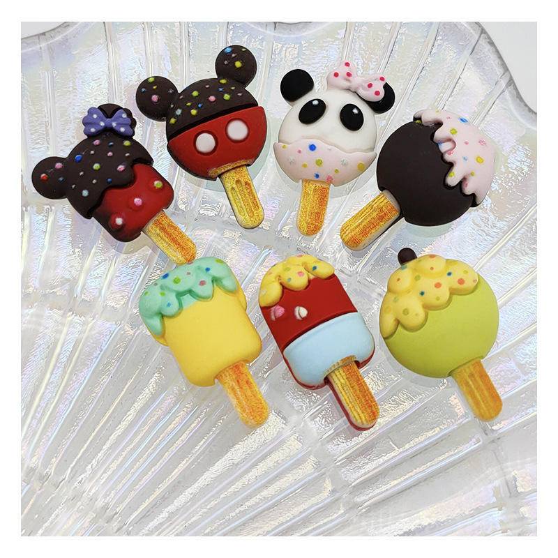 Sticker crocs Shoe Decoration for crocs đế caoPhụ Kiện Hình Que Kem/Gấu Trúc Hoạt Hình Dùng Trang Trí Giày/Giày