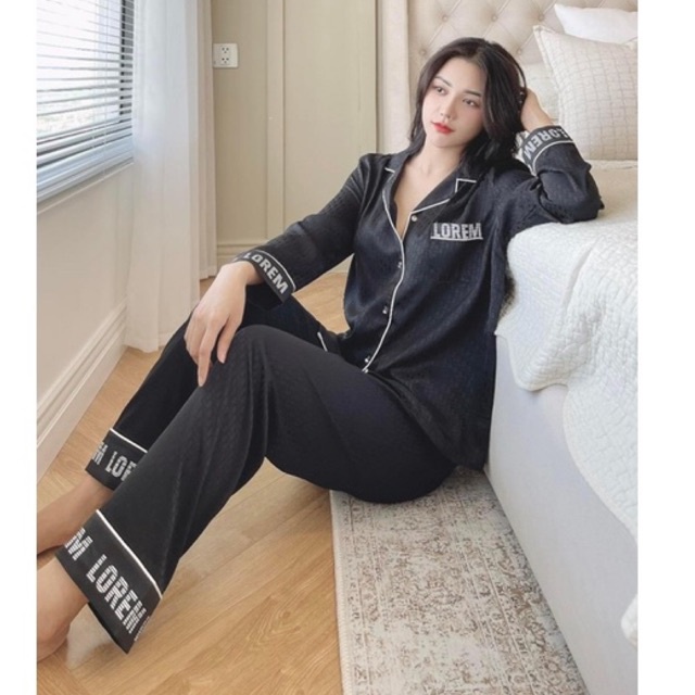 BỘ PIJAMA LỤA CAO CẤP GUCI LOREM