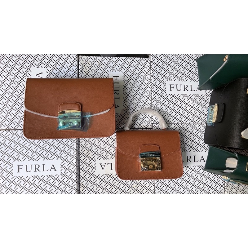 Túi furla da thật màu nâu bò