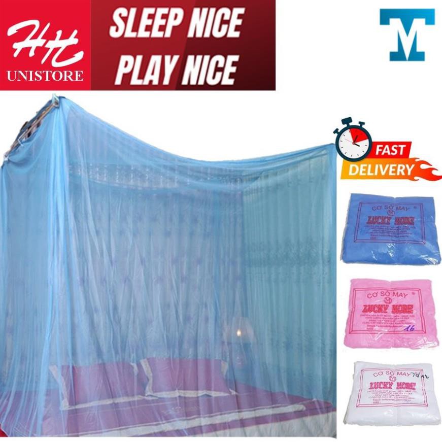 Mùng ngủ vải Tuyn Xuất Khẩu Loại 1 Chống Muỗi Lucky More Đủ Size Hy&Han Unistore