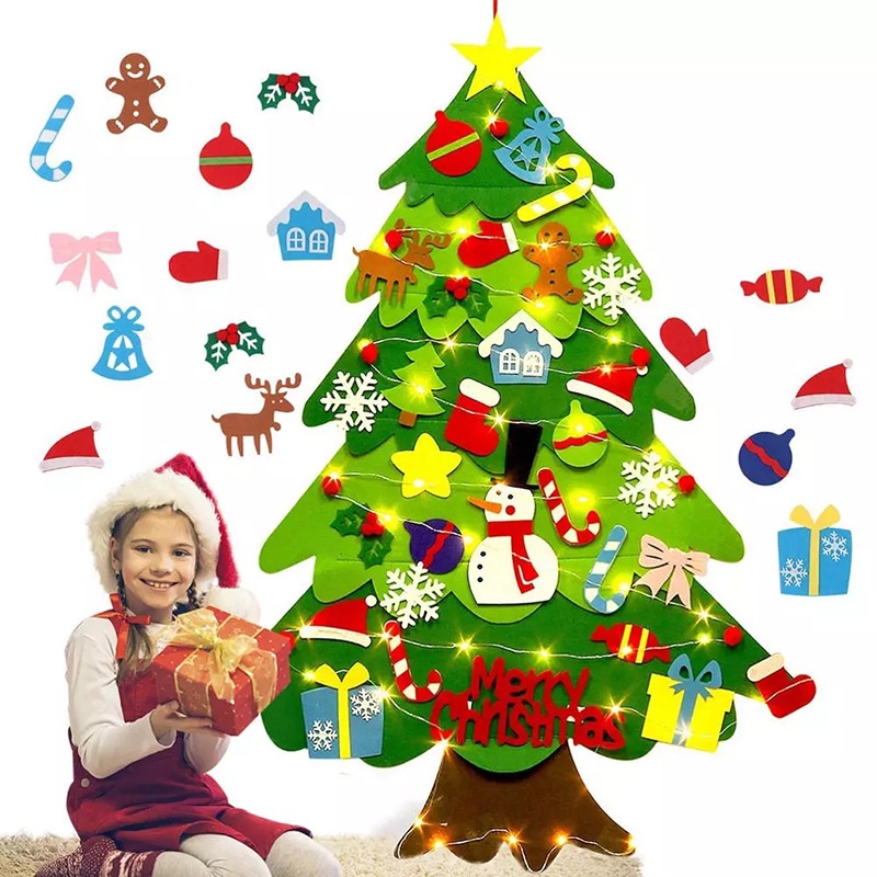 Phụ kiện treo trang trí cây thông noel bằng vải nỉ thủ công