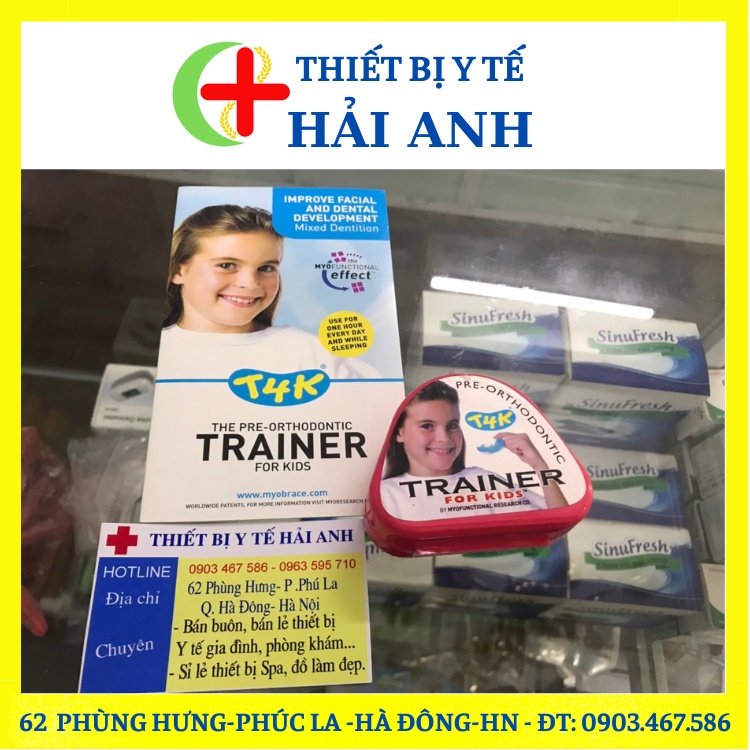 Dụng cụ nắn chỉnh răng cho trẻ 6-10 tuổi Trainer T4K xanh,hồng [Thietbi_Baoanh]