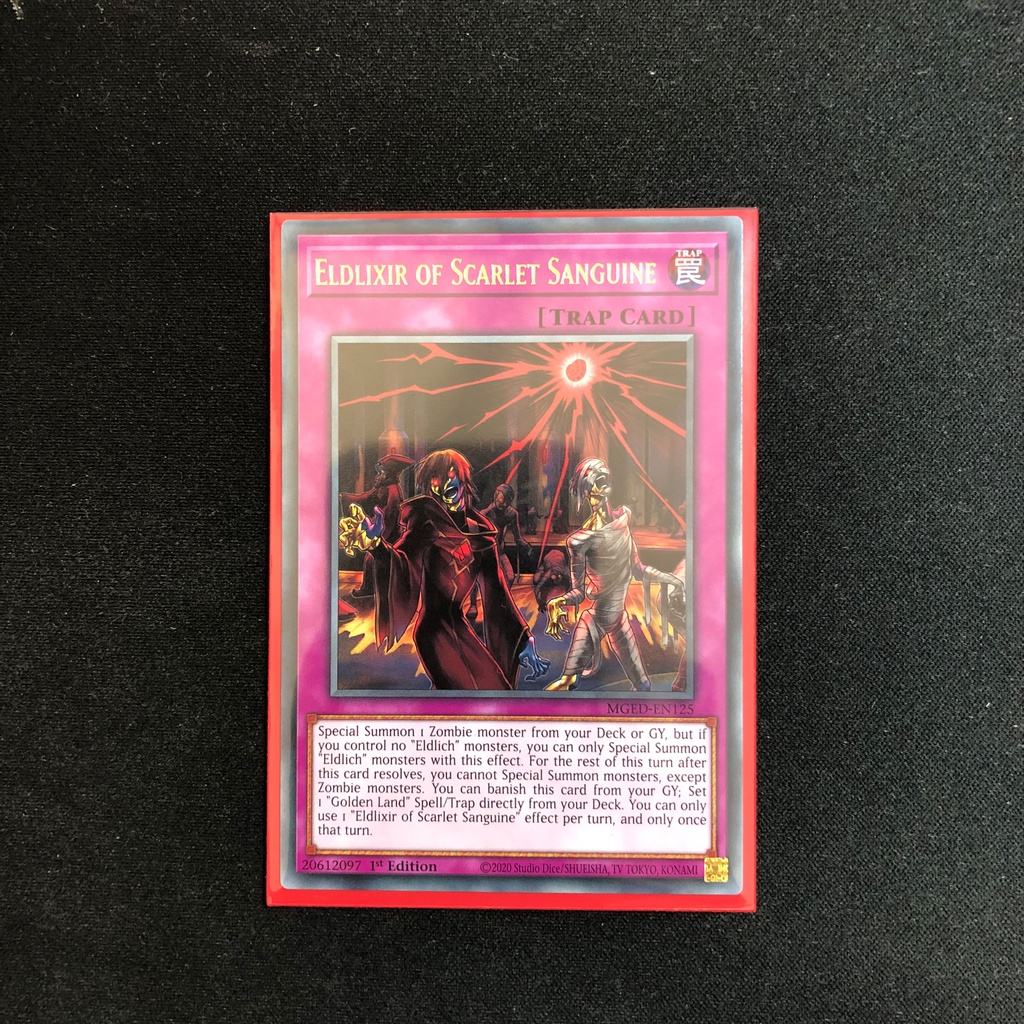 Eldlixir of Scarlet Sanguine – MGED-EN125 – Gold letter Rare 1st Edition