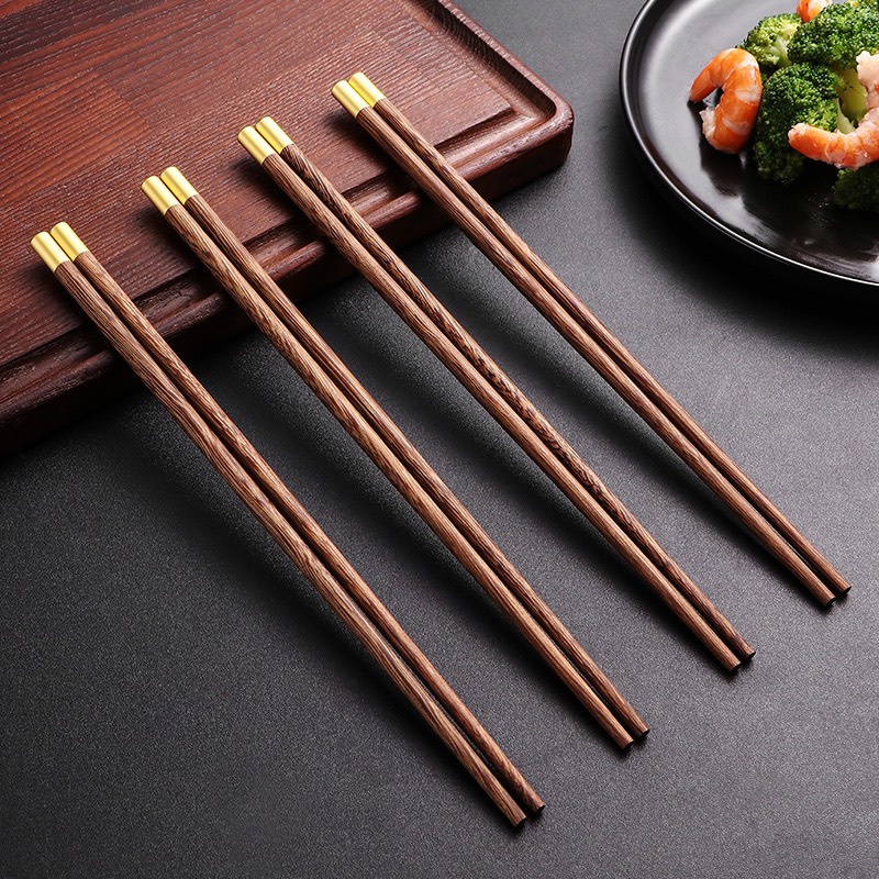 Đũa Gỗ Dừa / Đũa Nhật Kháng Khuẩn / Cán Bọc Đồng Cao Cấp Phong Cách Nhật Bản, Chống Mốc Mã Hàng 4.1 yeudecor9779