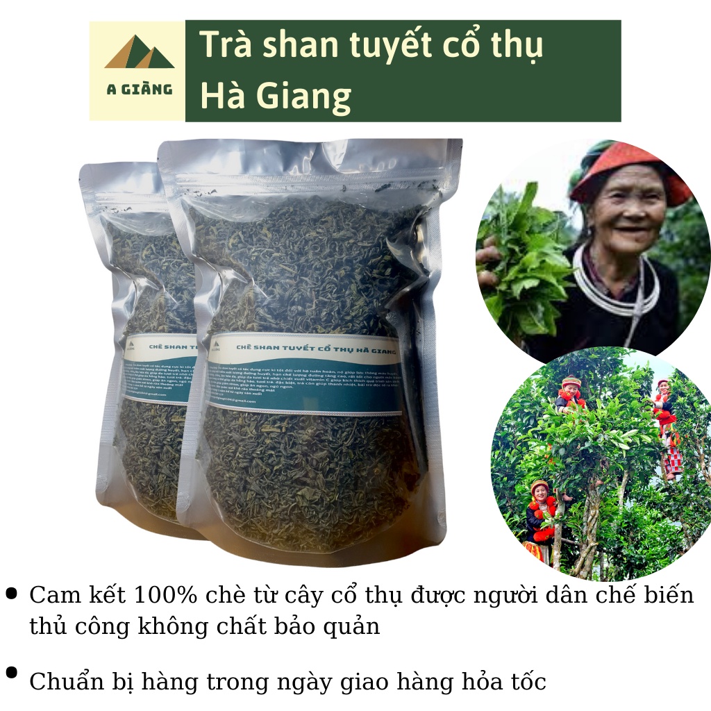 Trà shan tuyết cổ thụ Hà Giang, trà san tuyết cổ thụ Hà Giang loại đặc biệt gói 500gr