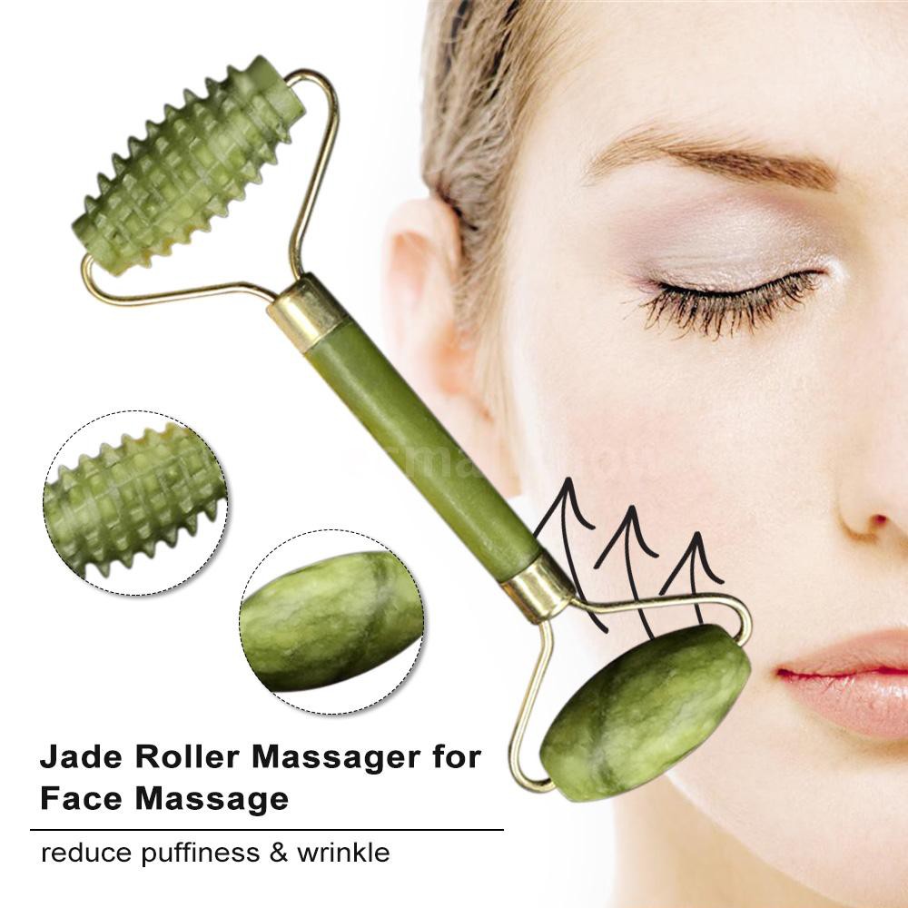 Роликовый массажер для глаз. Нефритовый ролик для лица. Массажёр для лица роликовый и мимических морщин. Anti Aging Jade face Roller. Natural face stone
