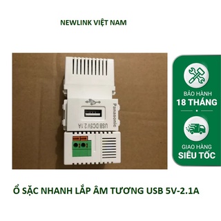 Nhân sạc điện nhanh USB 5V-2.1A cao cấp lắp mặt Panasonic