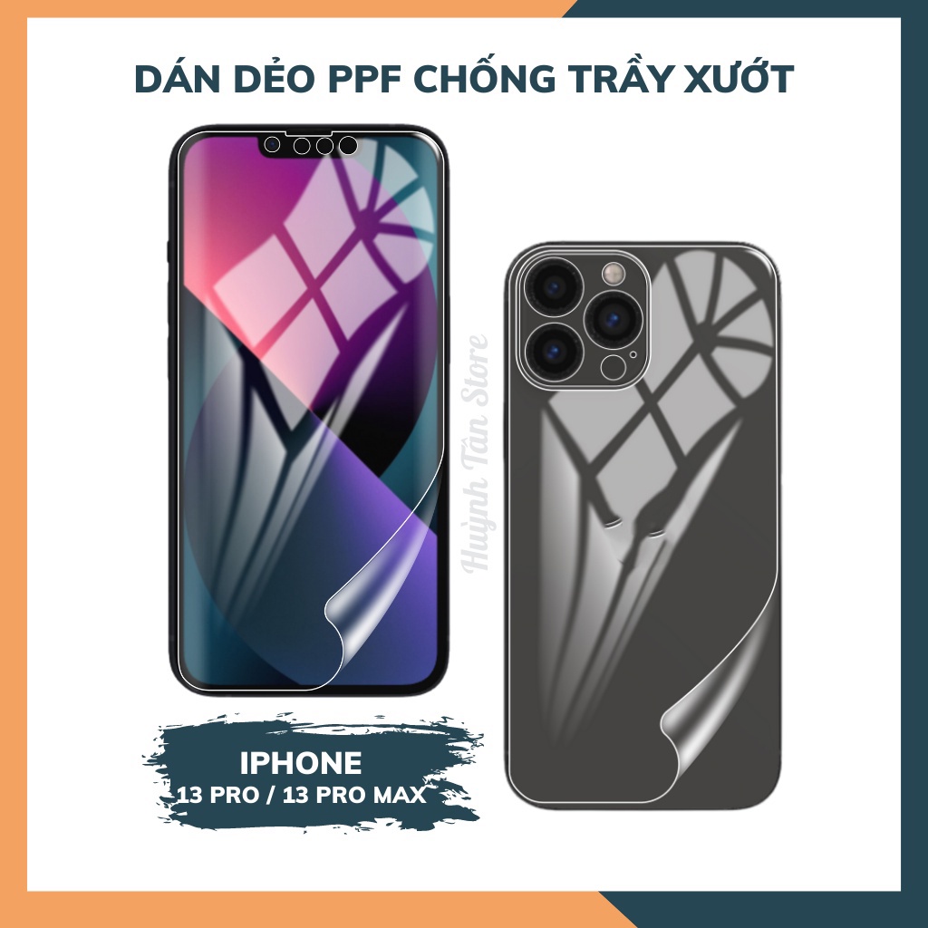 Dán dẻo PPF iphone 13 13 pro maxtrong suốt hoặc nhám chống bám vân tay bảo vệ điện thoại mua 1 tặng 1 huỳnh tân store