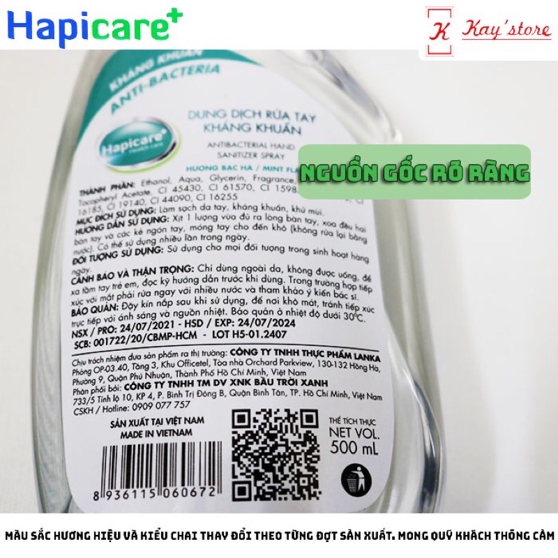 nước rửa tay khô diệt khuẩn hữu cơ 500ml | BigBuy360 - bigbuy360.vn