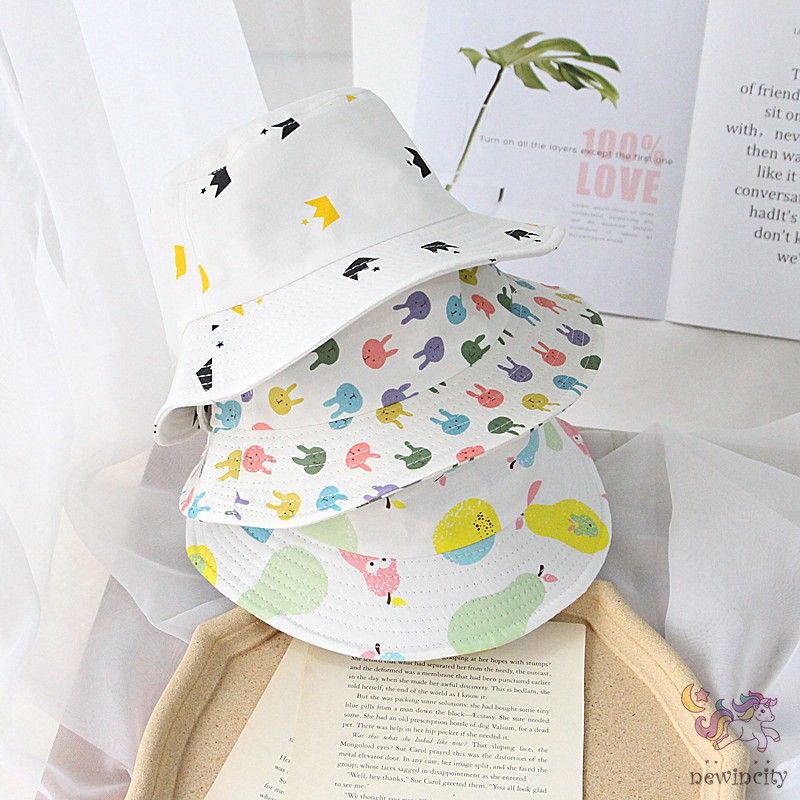 Nón Bucket Hoạ Tiết Hoạt Hình Dễ Thương Cho Bé