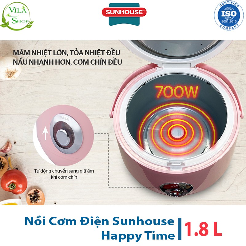 Nồi Cơm Điện, Nồi Cơm Đa Năng Happy Time HTD8521 - 1.8L, Nồi Cơm Điện Xuất Xứ Tại Việt Nam, Người Việt Tin Yêu Hàng Việt