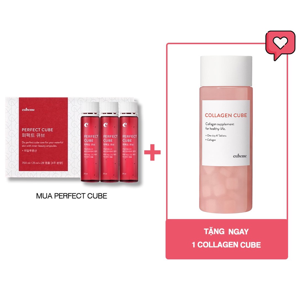 [CUBEME | Perfect Cube] Collagen Tươi Thức Uống Cấp Nước Làm Đẹp (28 ống x 25ml)