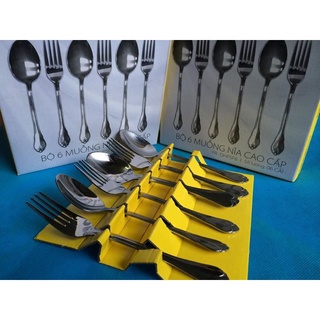 Bộ 6 thìa dĩa inox Sharp