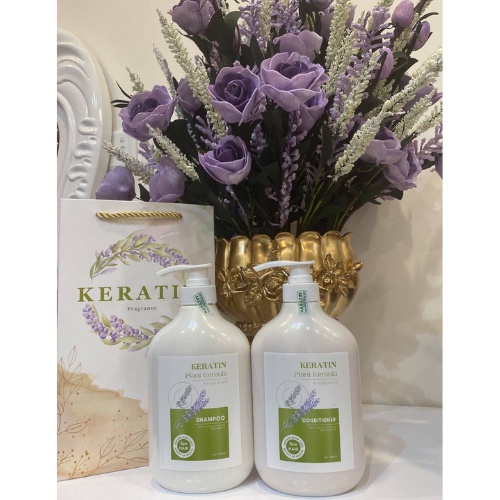 Cặp Dầu Gội Xả Keratin Hoa Oải Hương  Phục hồi Tóc Khô Xơ, Ngăn Rụng Tóc. Rin_chan Store