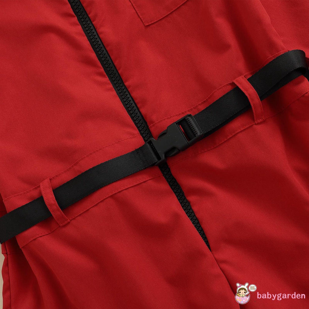 Bộ đồ liền thân tay dài có mũ trùm màu trơn phối khóa kéo thời trang thích hợp cho bé 2-8 tuổi