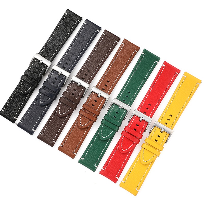 Dây Đeo Đồng Hồ Bằng Da Bò Hai Mặt 18/19/20/21/22/24mm Phong Cách Doanh Nhân Sang Trọng Cho Nam