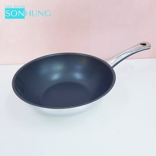 CHẢO XÀO INOX CHỐNG DÍNH BERNDES NHẬP KHẨU ĐỨC 28CM