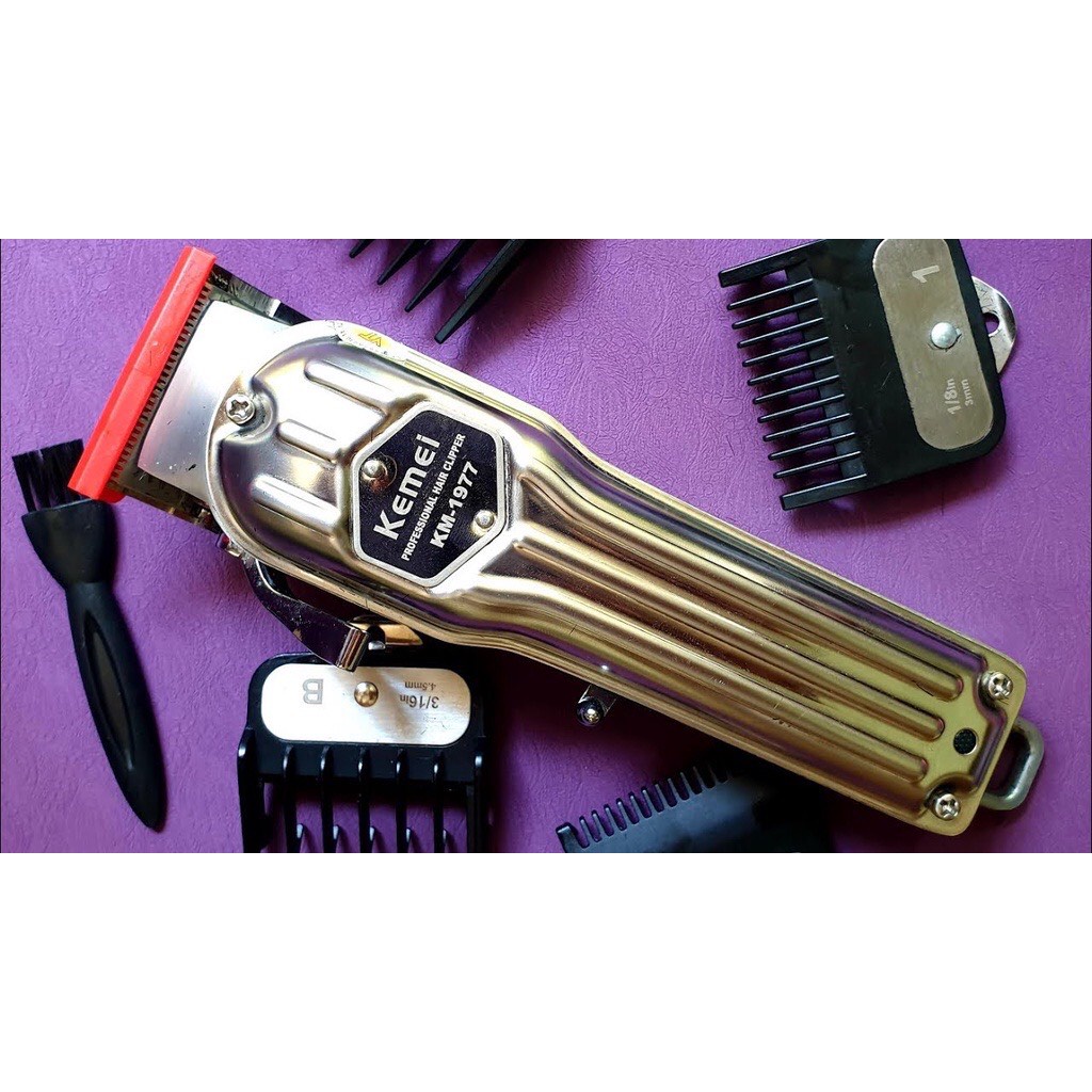 Tăng Đơ Cắt Tóc Chấn Viền Chuyên Nghiệp Kemei 1977 Pin Lithium 2500mAh Dành Cho Salon Tông Đơ Hớt Tóc Cao Cấp
