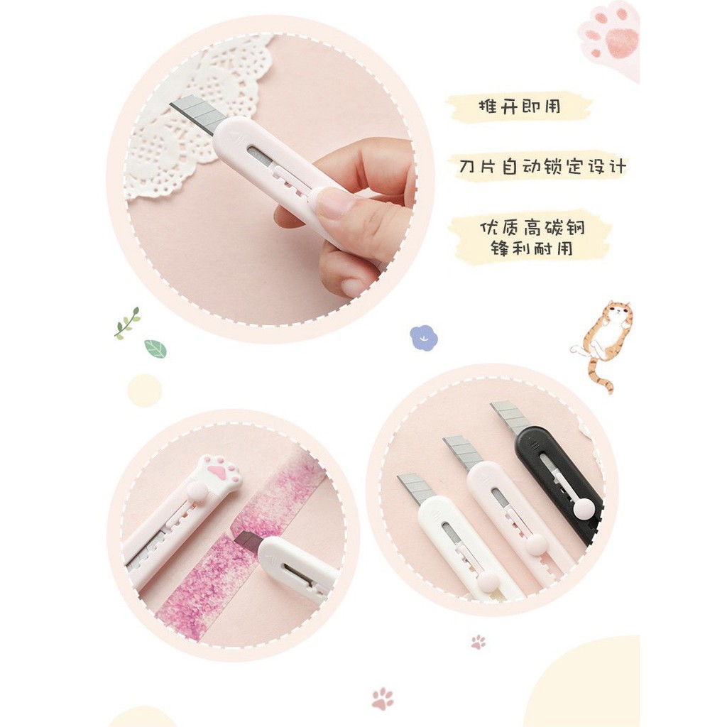 Dao rọc giấy unbox hàng mini siêu cute cắt tỉa washi tape sticker tiện dụng